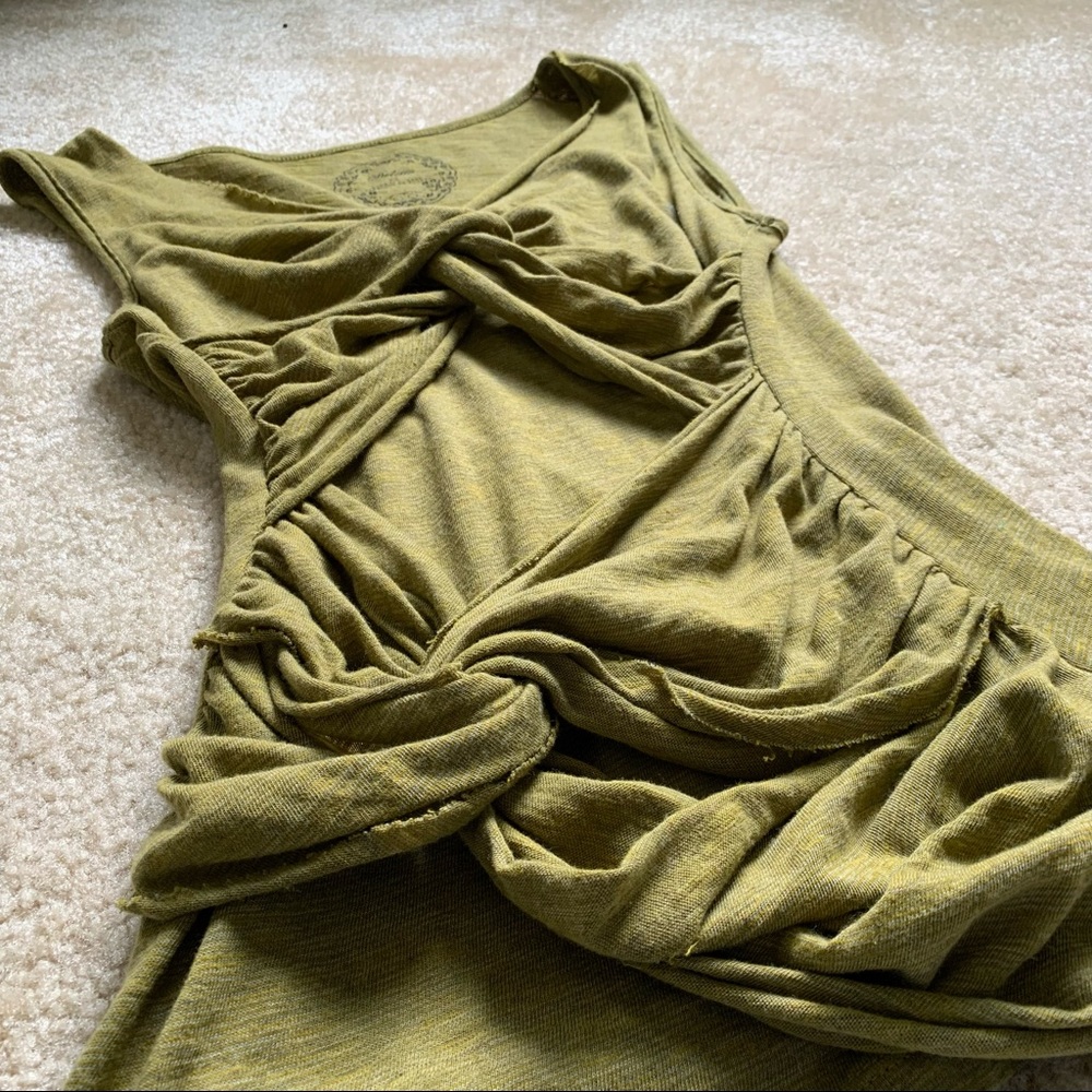 Anthropologie Deletta Olive Green Top